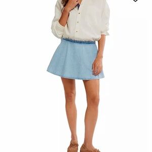 We The Free Sky Blue Mini Skirt